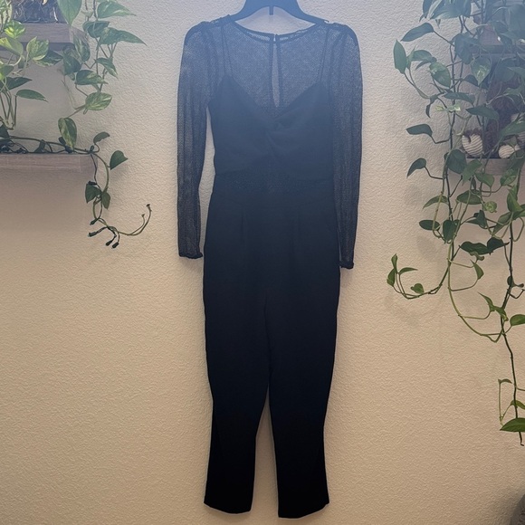 ZARA Black Sheer Mesh Jumpsuit Size M – Preowned in Excellent Condition - Picture 2 of 9